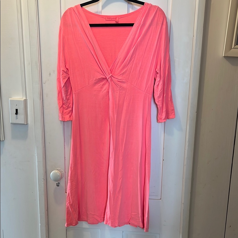 Pink V-Neck Dress